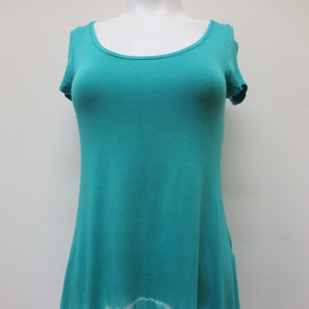 Turquoise Scoop Neckline Tie Dye Tunic
